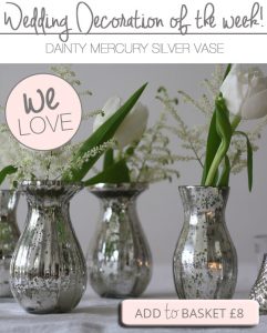 mercury silver vases wedding centrepieces