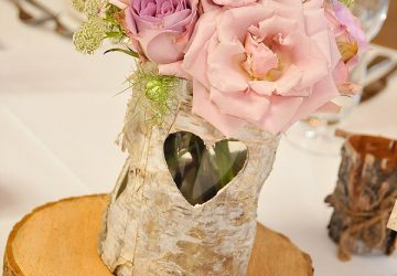 rustic centrepieces tree slices packington moor wedding flowers passion for flowers