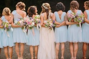 blue pink and peach wedding inspiration