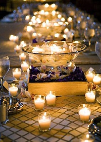 wedding table decorations tea lights