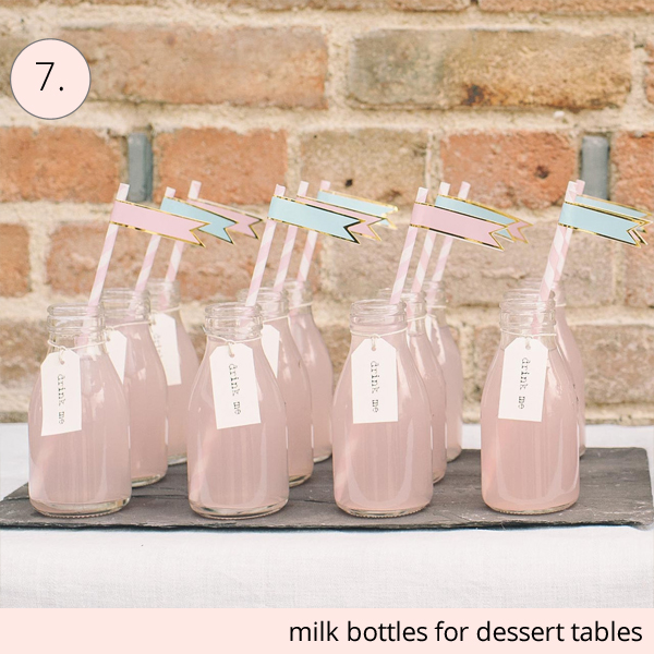 milk bottles for dessert tables