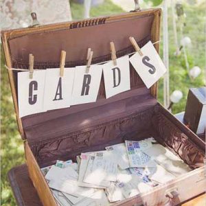 vintage suitcase for wedding cards make your own bunting