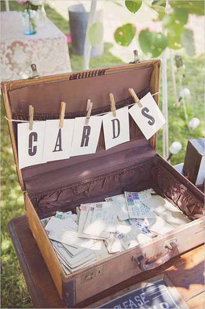 vintage suitcase for wedding cards make your own bunting