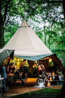 woodland wedding centrepiece ideas with a tepee for your reception