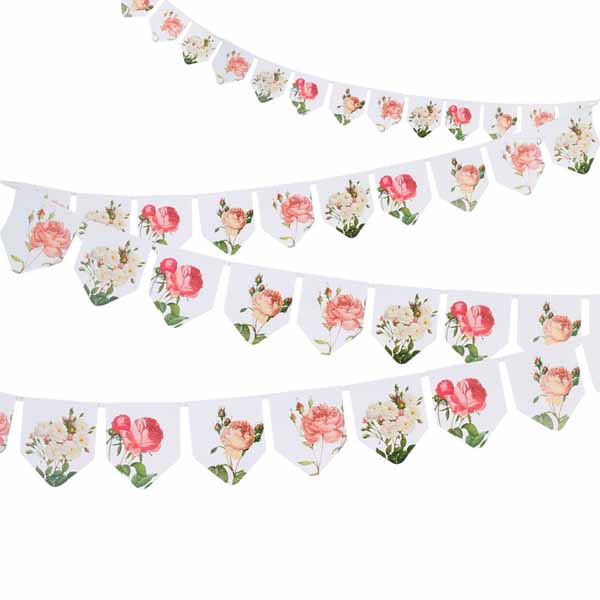 Botanical floral bunting for weddings