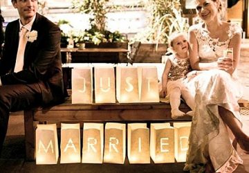 just married paper lanterns signs