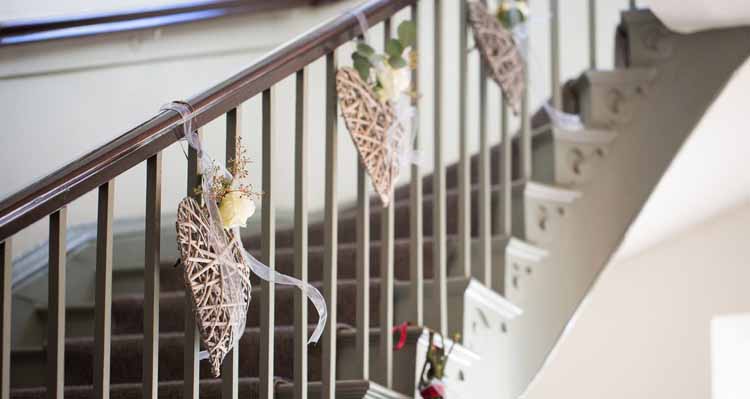 Willow Hearts As Staircase Decorations For Weddings