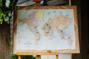 World map wedding table plan