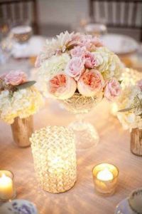 pressed glass wedding decorations   - tea light holders