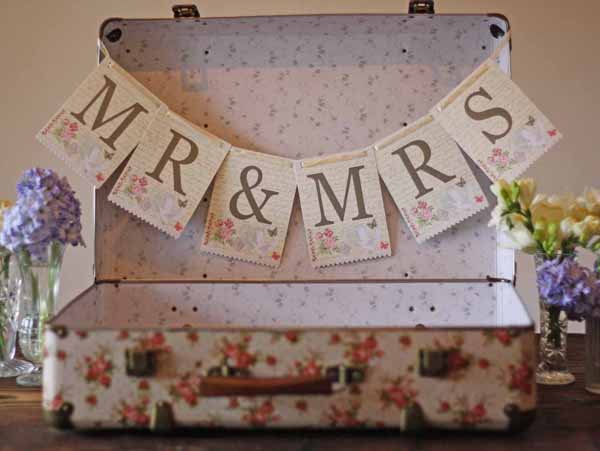 vintage floral suitcase for weddings for sale