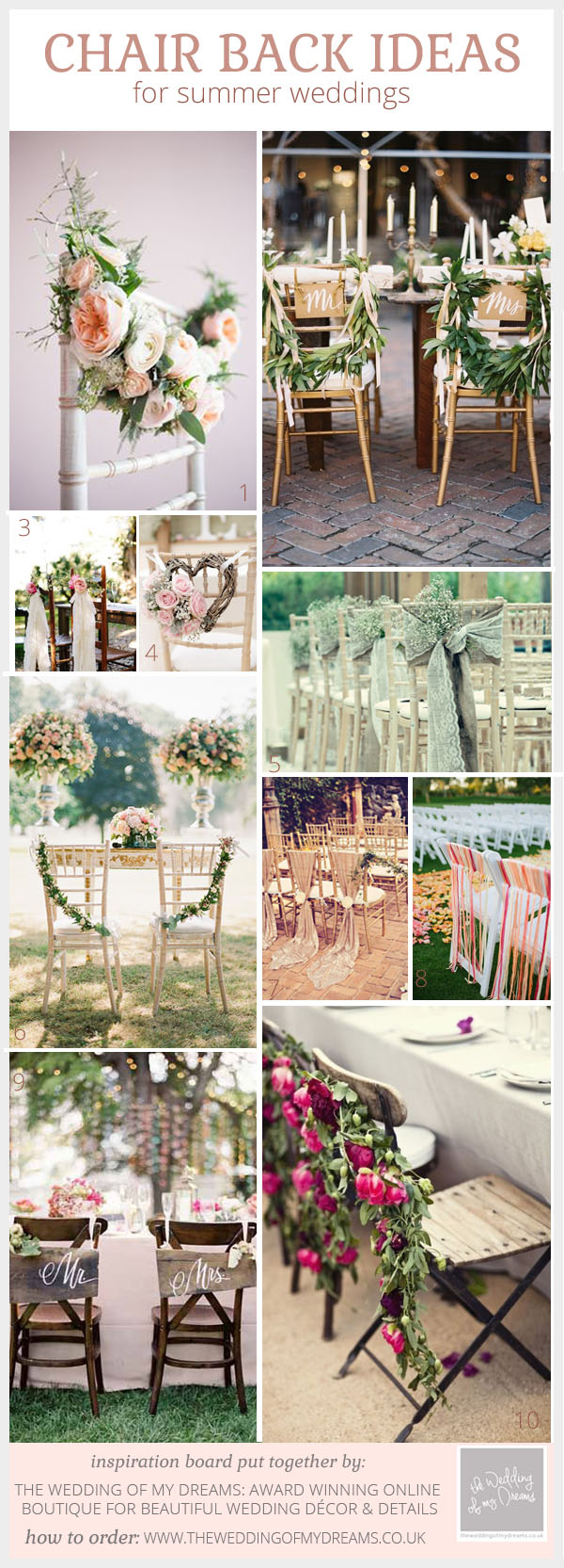 Pretty chair back ideas for summer weddings