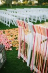 chair back ideas for summer weddings - hang pretty coloured ribbons from chairs