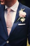 navy blue suit with pink tie for groom