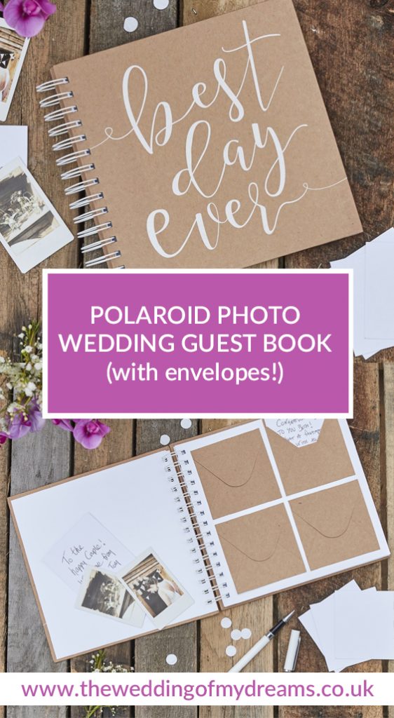 Polaroid Wedding Guest Book Album, Gold, Rose Gold & Rustic