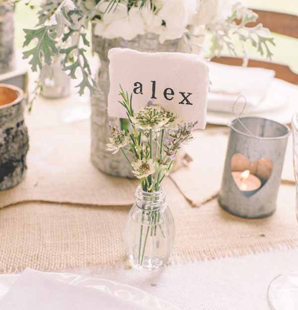 summer wedding decoration ideas pretty place card holders