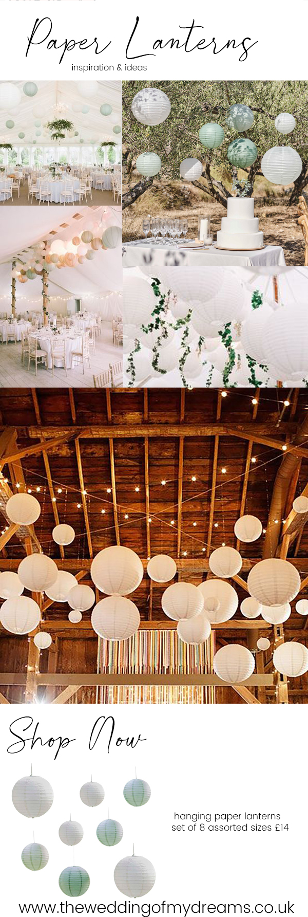 Wedding paper lanterns clearance for sale