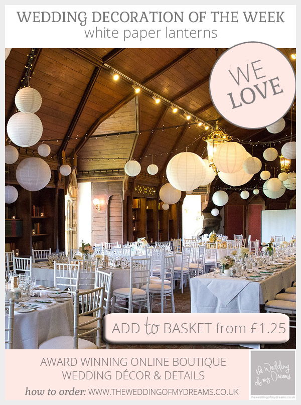 white paper lanterns hanging wedding decorations