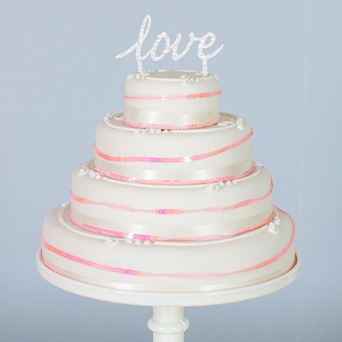 silver glitter love wedding cake topper marks & spencer wedding cakes