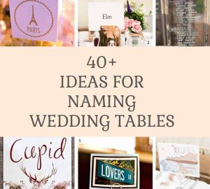 40 + ideas for naming wedding tables