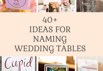 40 + ideas for naming wedding tables