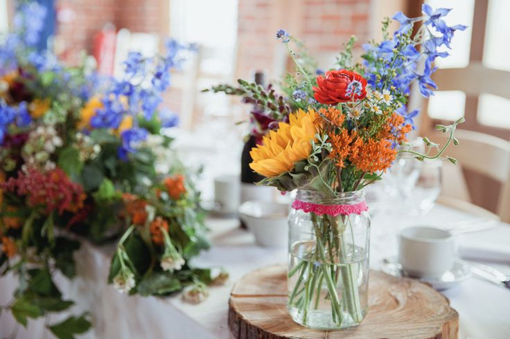 Tree slice wedding centrepieces -rustic barn wedding decorations (2)