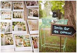 ask guests to pose for a polaroid photo at your wedding as use as an alternative guest book