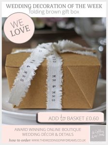 folding brown gift box wedding favour cake box