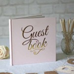 pink gold guest book