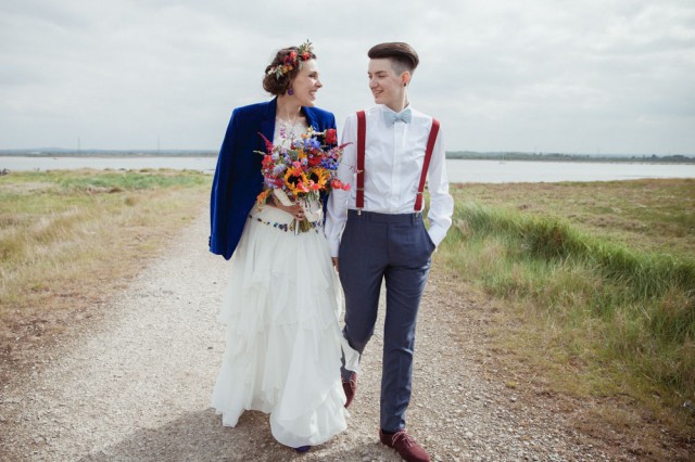 same sex wedding bright colourful rustic barn wedding decorations and ideas (1)