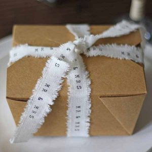 Folding brown gift box -featured in top 10 wedding favour bags boxes and bottles