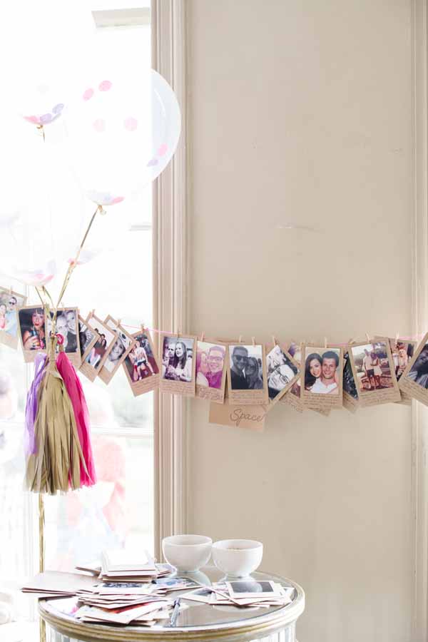 Great idea for a wedding wuest book, leave Polaroid photos of all your guests ask them to find their photos and leave you a not (5)