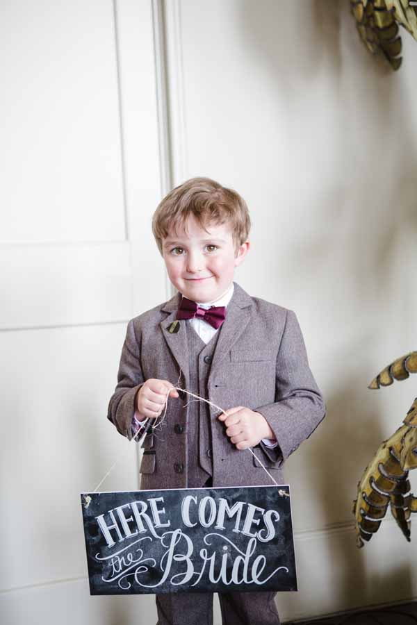 Here Comes The Bride Sign For Ringer Bearer Page Boy Real Wedding at Aynhoe Park (3)