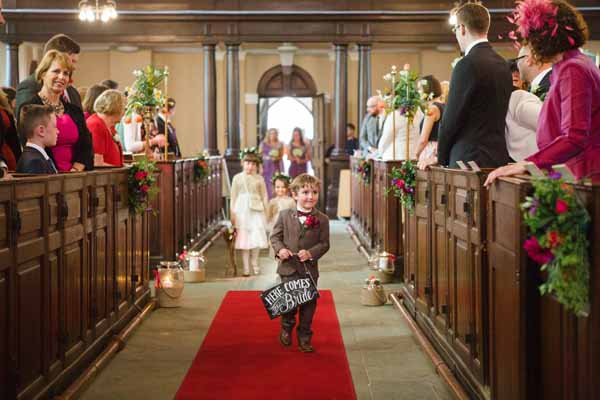 Here Comes The Bride Sign For Ringer Bearer Page Boy Real Wedding at Aynhoe Park