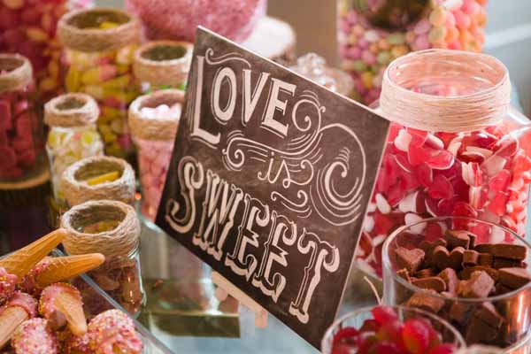 Love Is Sweet Chalkbaord Calligraphy Wedding Sign For Candy Buffet - Real Wedding at Aynhoe Park