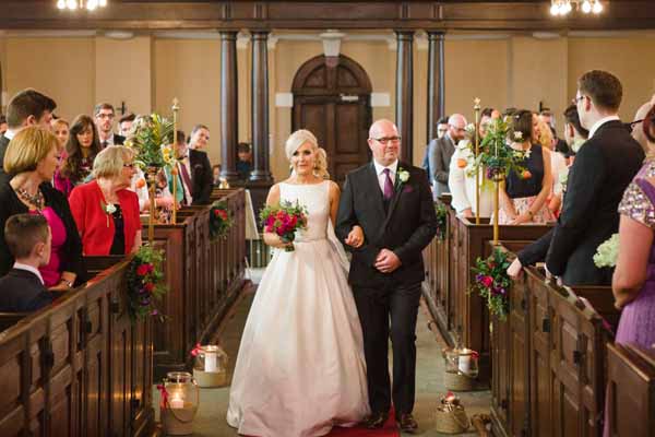 Real Wedding at Aynhoe Park Bright Pink Fun Wedding Decorations What A Cool Venue (21)