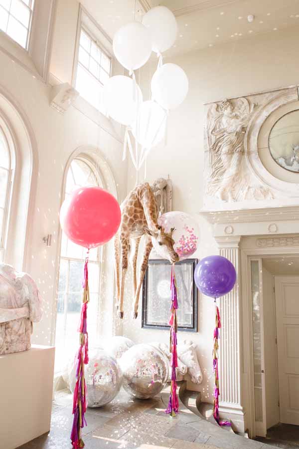 Real Wedding at Aynhoe Park Bright Pink Fun Wedding Decorations What A Cool Venue (25)