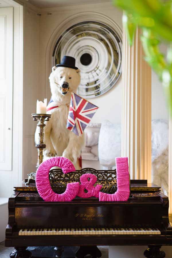 Real Wedding at Aynhoe Park Bright Pink Fun Wedding Decorations What A Cool Venue (7)