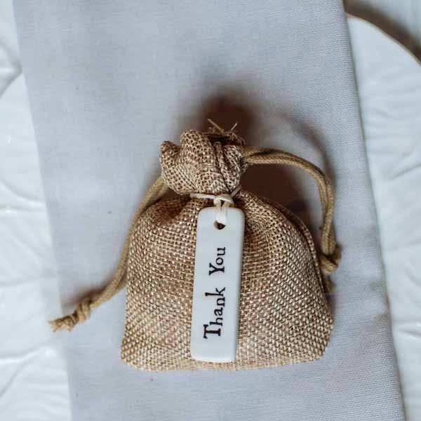 hessian favour bags  - featured in the top 10 wedding favour bags and boxes