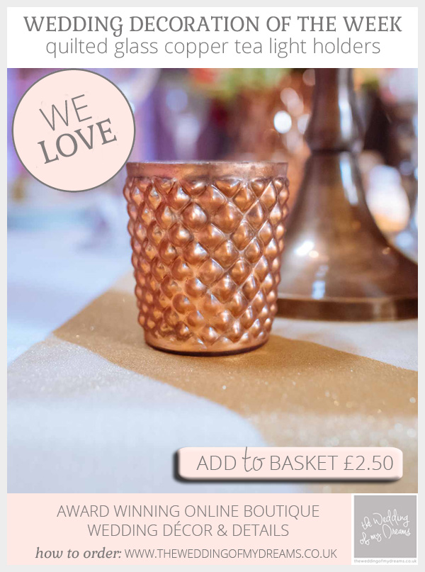 Quilted Glass Copper Tea Light Holders