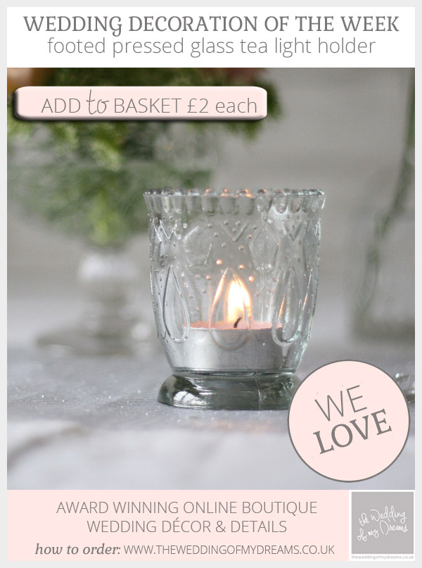 footed pressed glass tea light holders romantic glamour wedding decorations