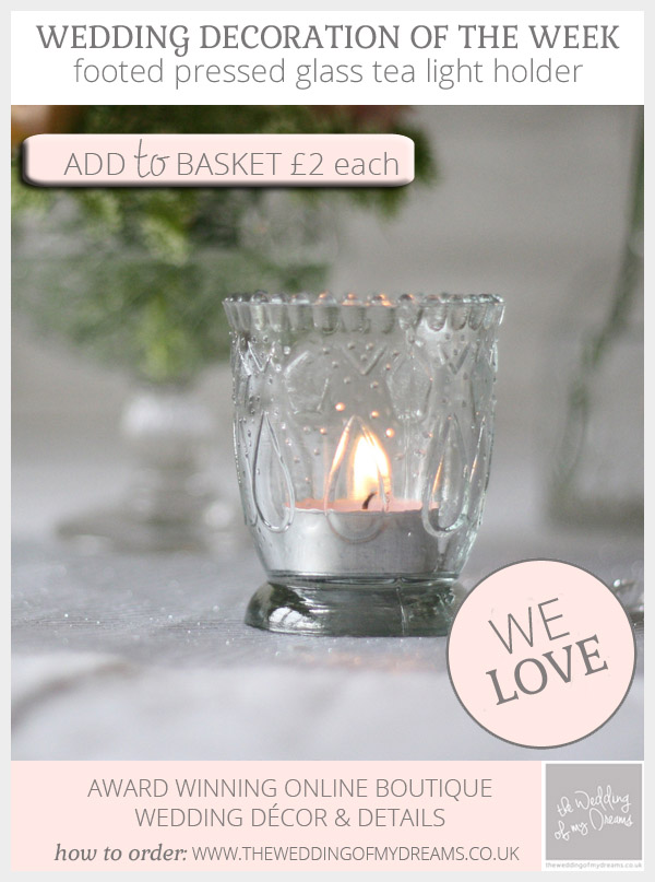 Pressed Glass Tea Light Holders For Weddings