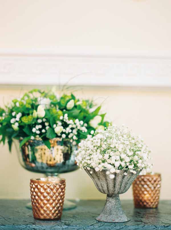 wedding fireplace ideas with candles urns candle sticks and foliage (4)