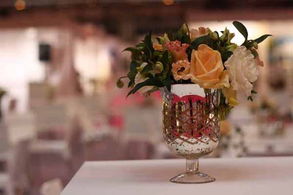 Mercury Silver Footed Vase Wedding Centrepiece