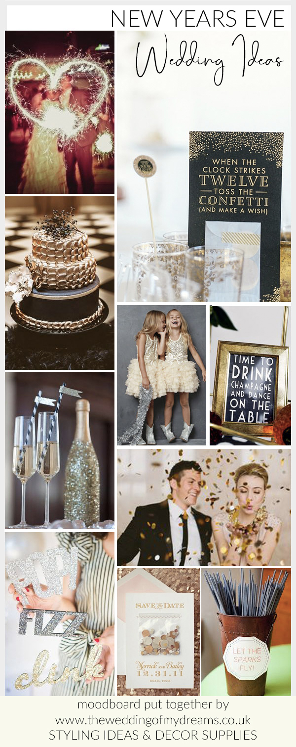 Glamorous New Year's Eve Wedding Ideas in Black & Gold : Chic Vintage Brides