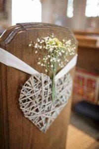Church pew end and aisle decoration ideas @theweddingfmydreams