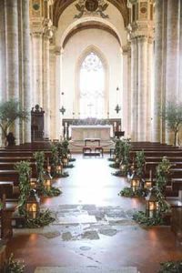 Church pew end and aisle decoration ideas @theweddingfmydreams