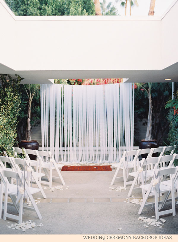 white ribbon curtain - wedding ceremony backdrop ideas by @theweddingomd