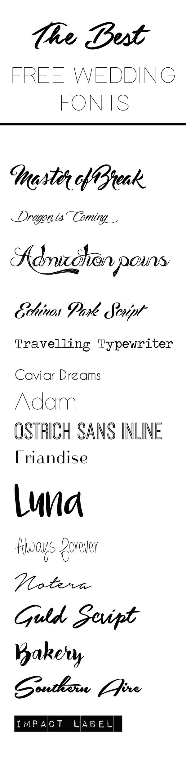 The Best Free Wedding Fonts - free download - put together by @theweddingomd