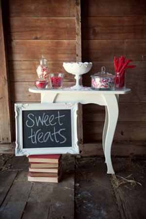 blackboard signs for sweet treats at weddings