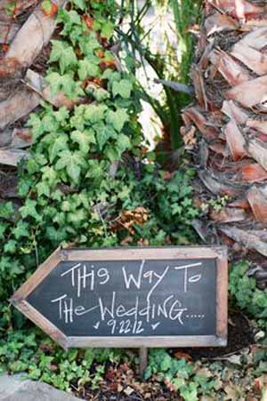 chalkboard wedding arrow signs
